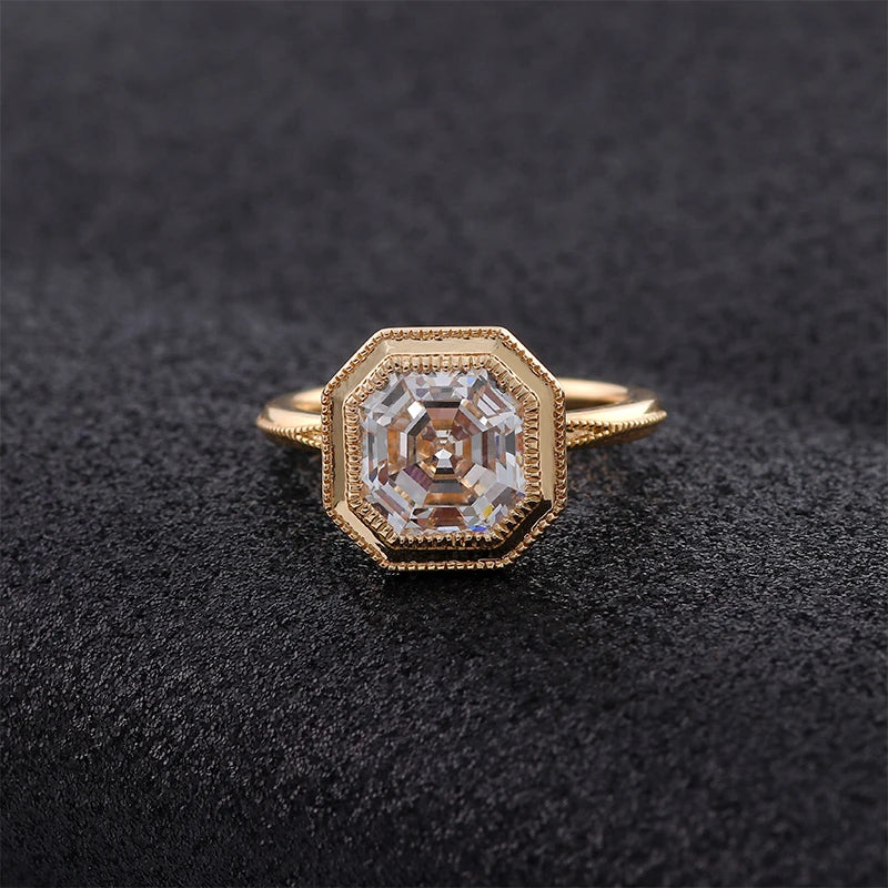 Provence Luxury Rings 14K18KGold D/VS1 IGI Lab Grown Diamonds Rings for Men Asscher cut Engagement Rings  Personalized Custom