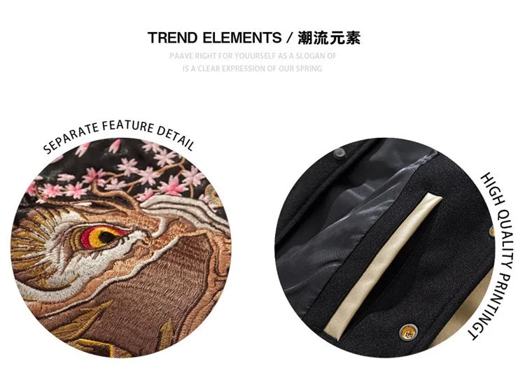 B130 Premium Baseball Jackets For Man PU Raglan Sleeve Streetwear Autumn Quality Heavy Embroidery Harajuku Chamarras Para Hombre