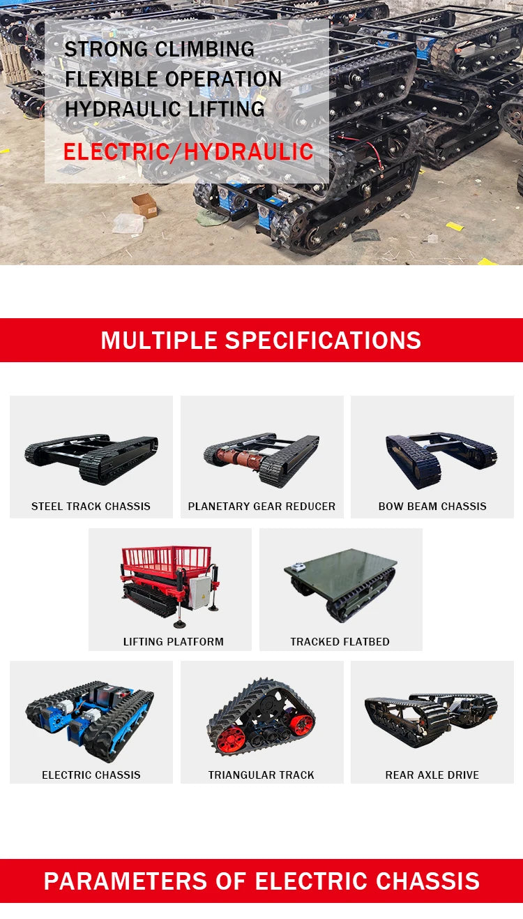 Small Track Chassis Customizable With Electric Rubber Tracks Lightweight And Flexible Offering OEM Solutions For Robots