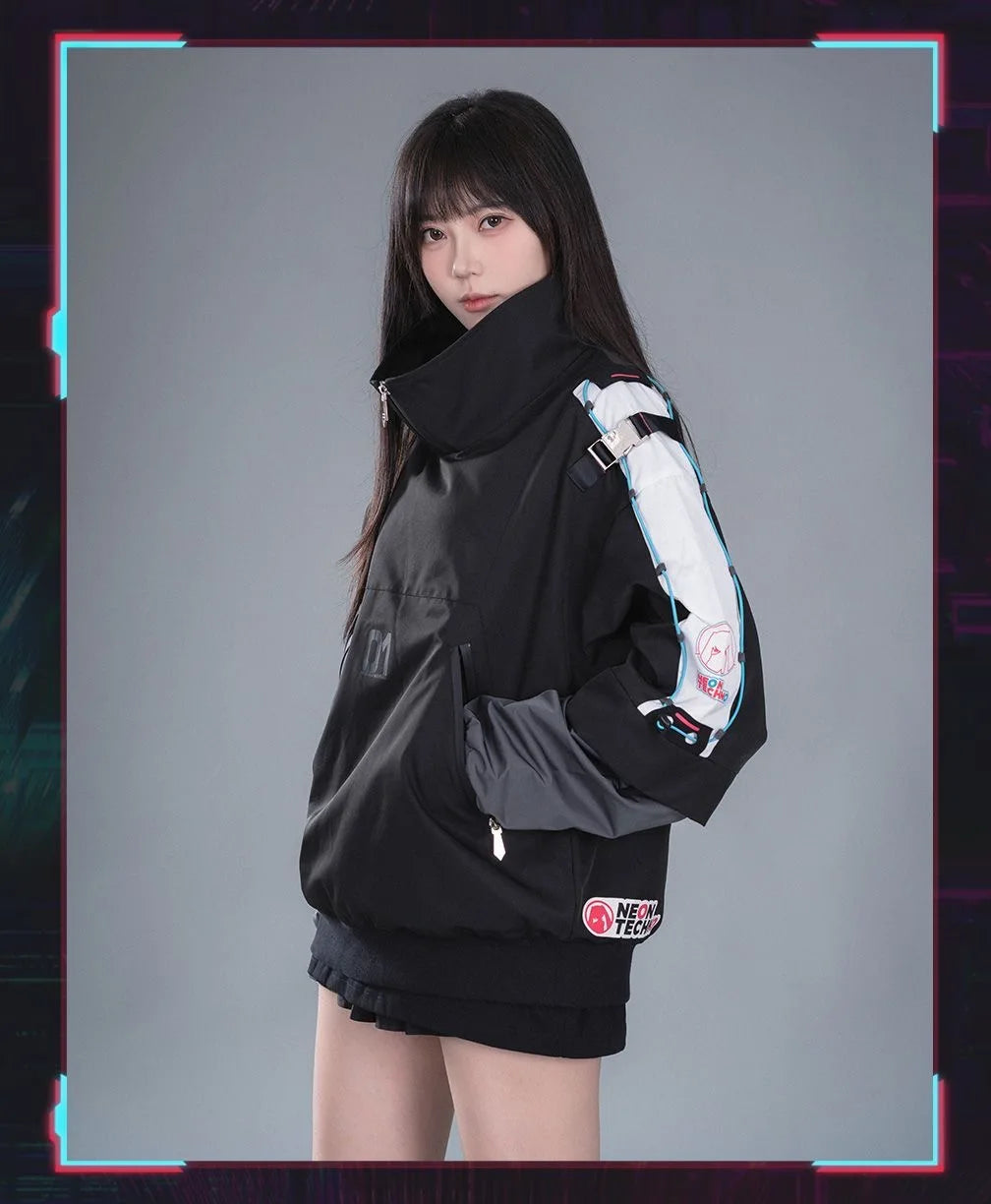 Moeyu Hatsune Miku Men Women Sweashirt Stand-up Collar Jacket Coat Male Fake Two Pieces T-shirt Vocaloid Cosplay Costume Casual