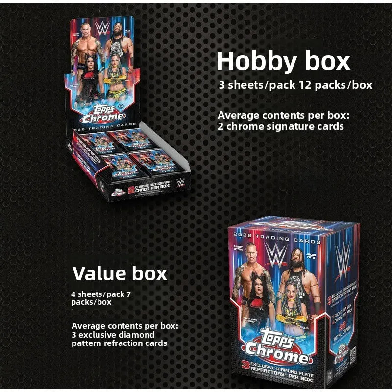 Chrome WWE Trading Cards Mega Box Genuine Collectible Mystery Box Hobby Gifts for Boys Girls Kids Birthday Christmas Presents