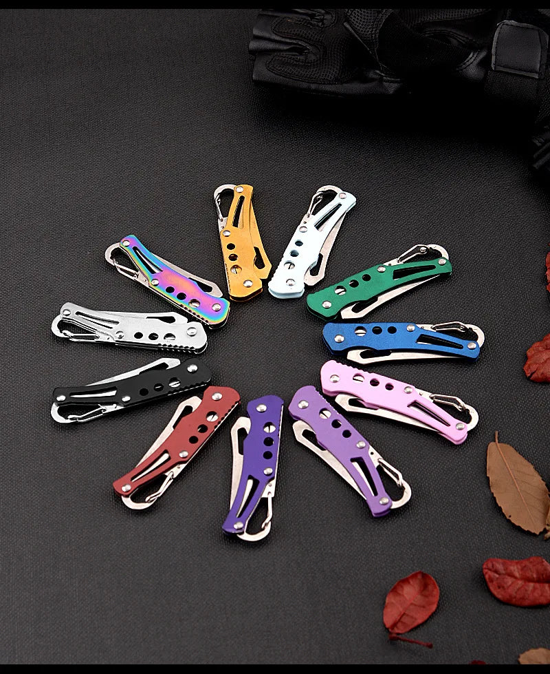 Portable Stainless Steel Shape Knife Camping Self Defense Outdoor Survival Supplies Tools Foldable Pocket Knife Mini Key Knife