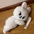 K-POP Beige Dog Plush Kawaii SKZOO Stuffed Animals Doll, Crossbody Bag for Girls Kids Fans Birthday Present