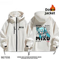 Future Miku Student Cosplay Hooded down Jaet Outdoor Casual Windproof Thiened Autumn Winter Polyester Fiber Zipper Closure