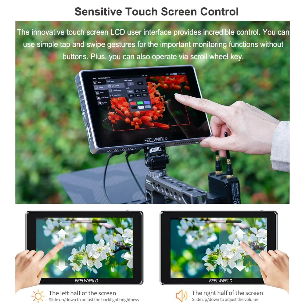 FEELWORLD S7 7-inch 12G-SDI HDMI2.0 Camera Field Monitor 1920x1200 pixels 4K HDMI High Brightness 1600nit