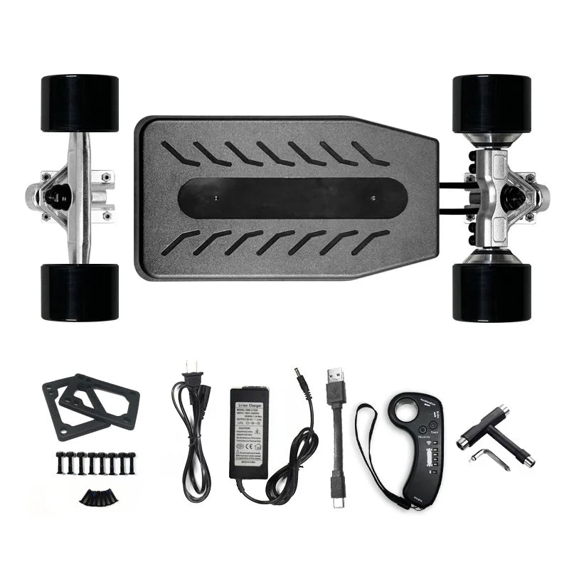 Complete set of electric remote control skateboard, 4-wheel electric skateboard kit, controller motor single and double drive