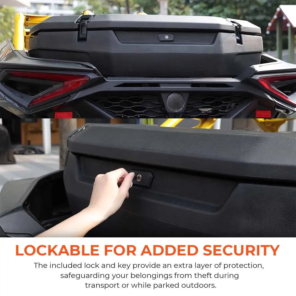 30L Cargo Storage Box Lockable Rear Trunk Rack Bin For Can-am Outlander PRO Max 500 700 Maverick R X RS MAX 2024-26 ATV UTV
