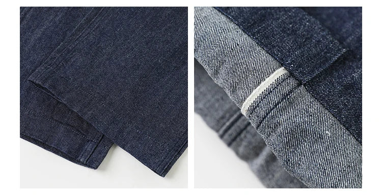 Rugged Bronson Workwear Pants Bronson USN Dungaree Clamp Denim Wide Leg Straight Cut Jeans Original Color Unisex Long Trousers