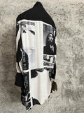 Pure cotton hand-painted cartoon printed long shirt for men on the streets of Hawaii