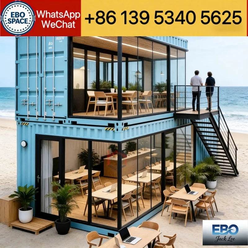 Double-Wing Folding Expandable Home, Multi-Size Modular Container House, Suitable for Shops, Cafes, Offices, and Homes