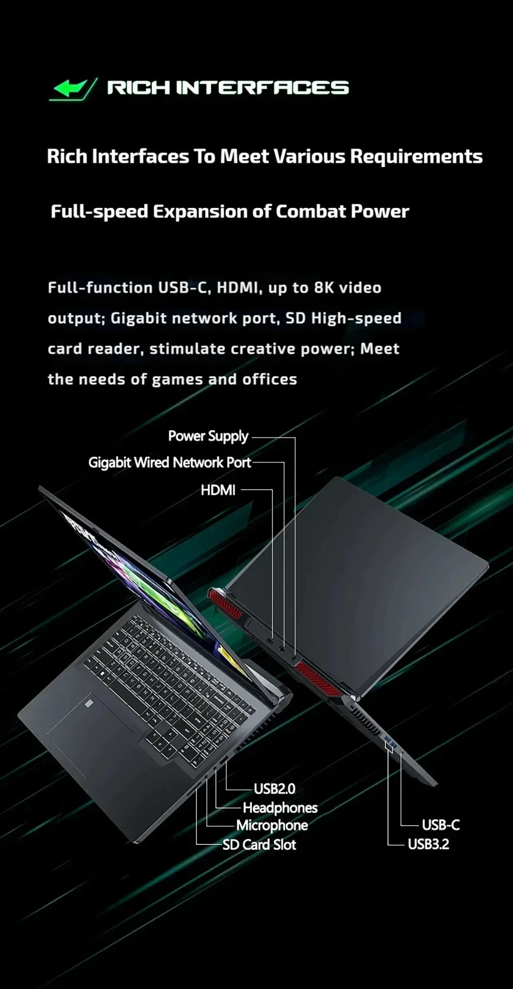 Gaming Laptop 16 inch Intel Core i9-12900H NVIDIA RTX 4060 8G 64GB RMD 4TB SSD DDR4 Windows 11 HD Camera WiFi6 Portable Computer