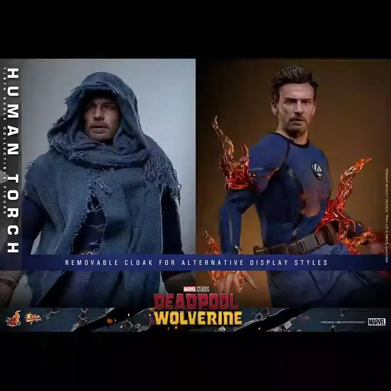 Hottoys MMS789 Marvel Human Torch Action Figure - Collectible Detailed Movie Model Deadpool & Wolverine Adult Collectors Item