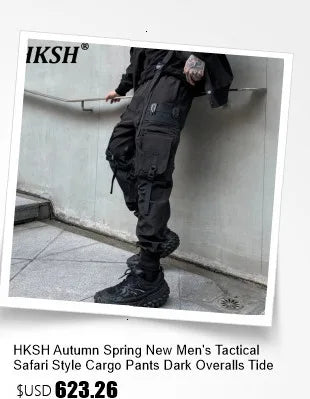 HKSH Spring Autumn Winter Men's Tide RO Heavy Niche O-Neck Letter Jacquard Knitted Pullover Silhouette Loose Dark Sweater HK3476