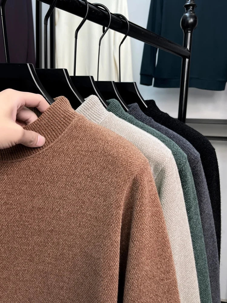 Fashion cartoon bear embroidery luxury brand sweater pullover autumn winter soft comfort knitted round neck casual men's wear