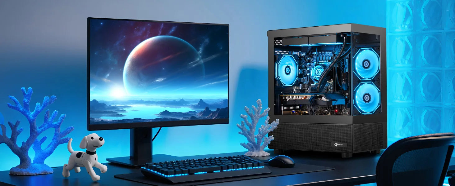 Ningmei Lumishore Gaming PC AMD Ryzen 7 5700X NVIDIA RTX 5060 32GB RAM 1TB SSD Wifi PC Gaming