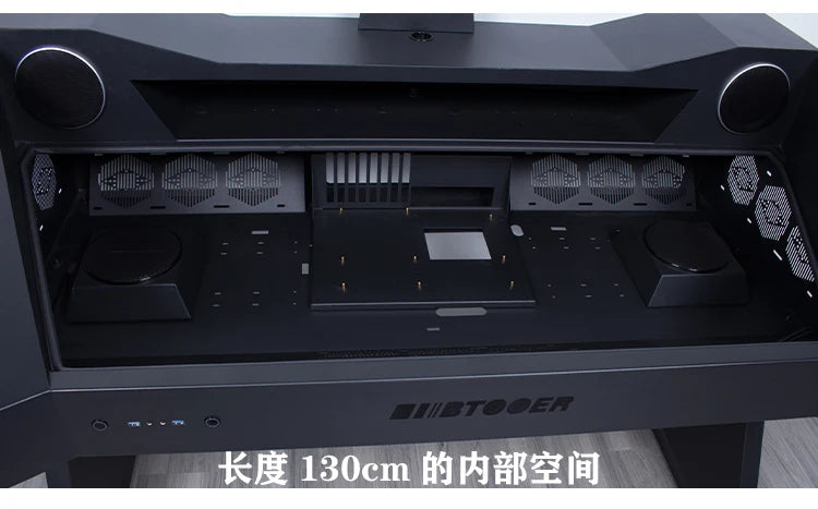 Computer chassis integrated table fully transparent water-cooled large chassis special-shaped computer table e-sports table