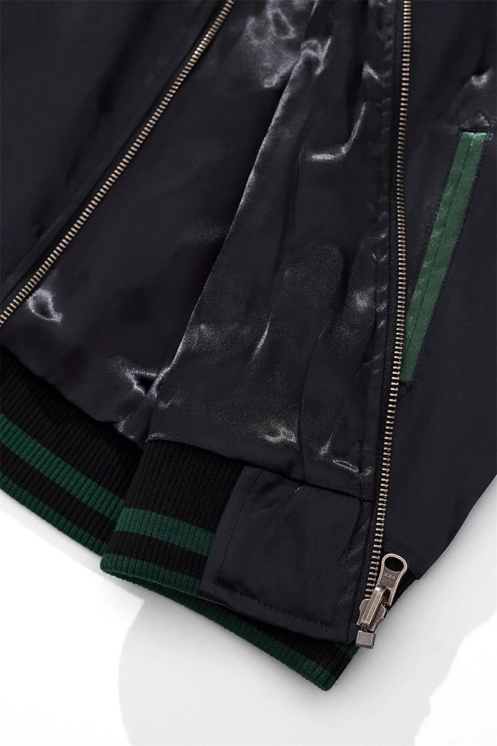 Harajuku Yokosuka Dragon Embroidered Jacket Autumn Street Hip Hop Men's Green Sleeve Japanese Coat