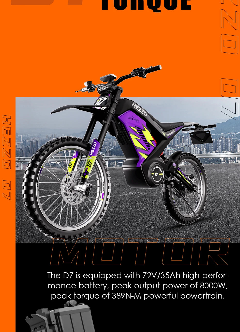 EEC D7 Bike Electric Motorcycle 8000w 389N.m 100KM/h 72V 35AH Electric Enduro Ebike Electric Scooter Motorcycle