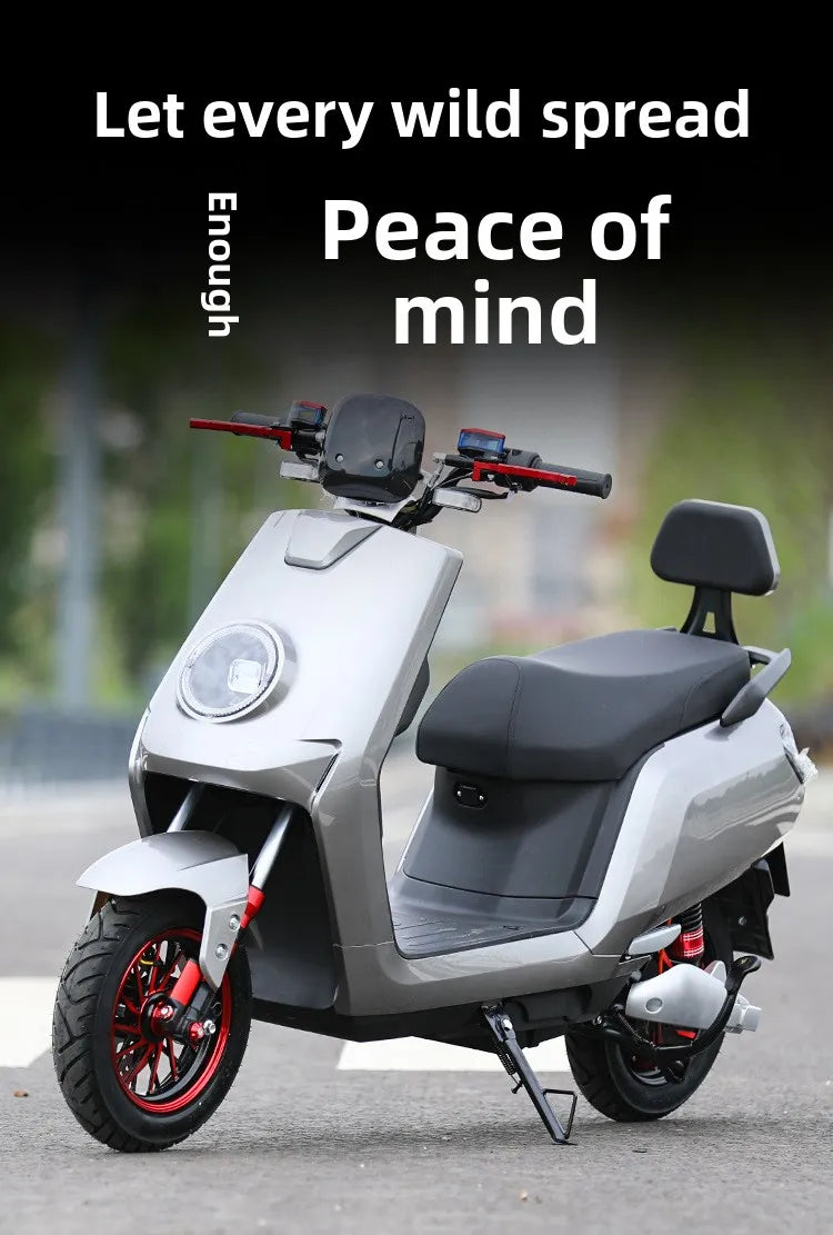 72V Adult Electric Motorcycle Long-Distance Takeaway Pedal Vehicle with Brushless Motor Big Bull Climbing