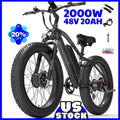 2000W LANKELEISI MG740PLUS Electric Bike 26" 48V 20AH Dual Motor Mountain E-bike