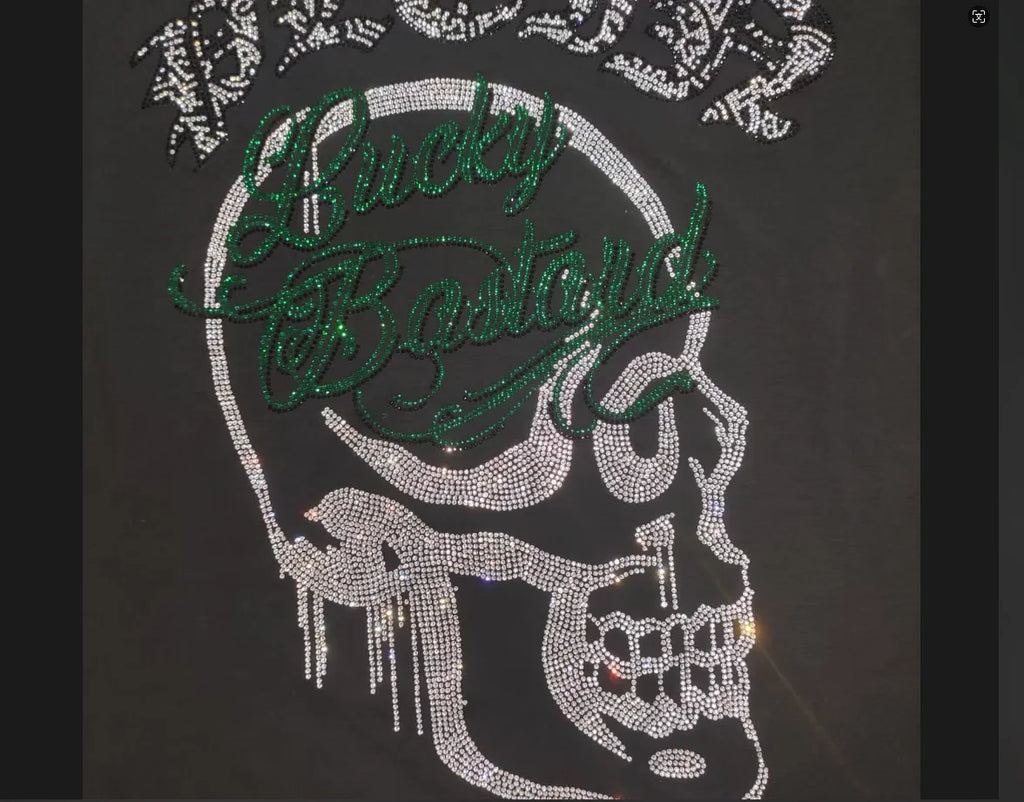 Men's Streetwear Sweater Rhinestone Skull Trendy Cartoon design Male Pullover Plus Size Black Tops Hip-Hop Round Neck Clothing