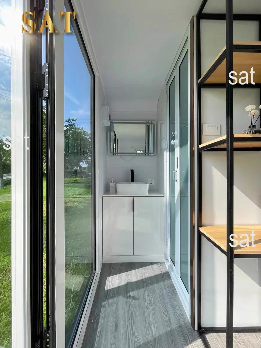 A for Customized Prefabricated Mobile Eco Apple Luxury 2 Bedroom Commercial Space Capsule House With Kitchen
