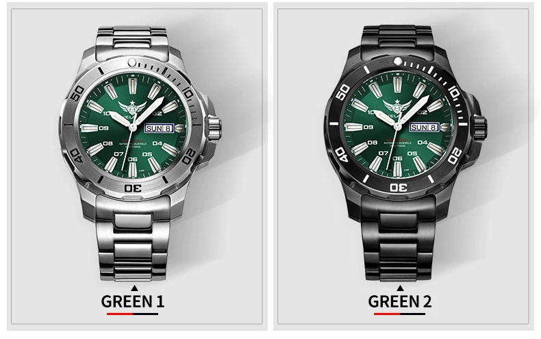 YELANG New Men Automatic Mechanical Watch T100 Self Luminous SWISS ETA Movement 25Jewels Deep Sea DiverSwim Waterproof 300m V5