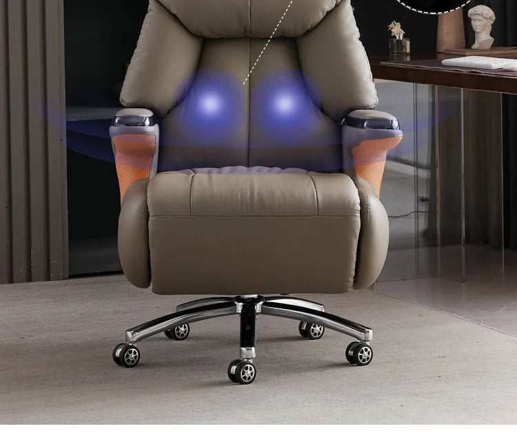 Heating Massage Office Chairs Ventilation Leather Relaxing Portable Desk Chair Recliner Nordic Comfy Silla Home Office