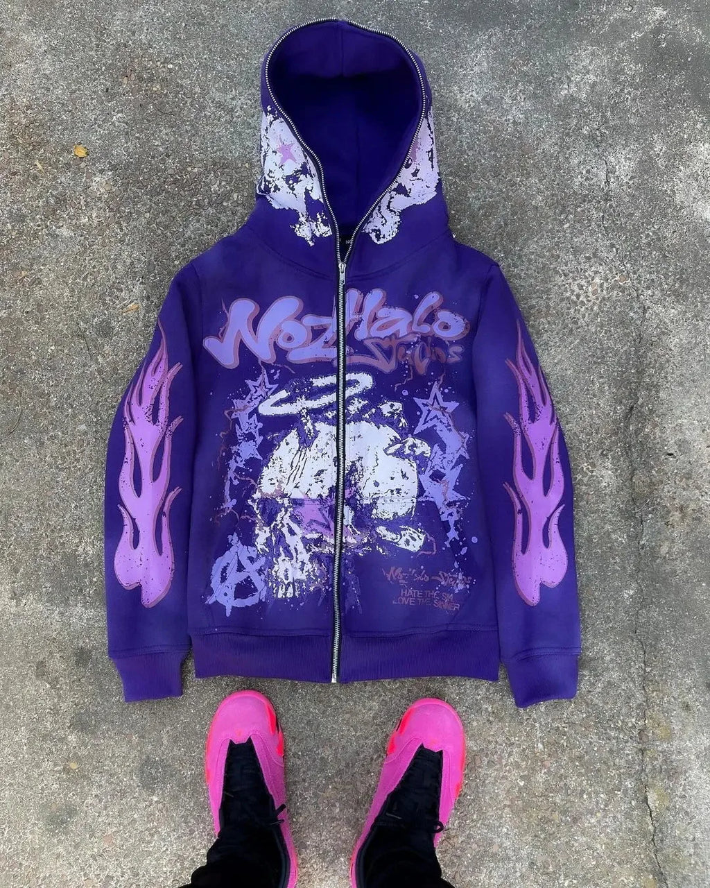 6XL Y2K Cartoon Graphic Hoodies For Man, Hiphop Anime Zipper Mans Hoodie, Woman Oversized Crop Tops