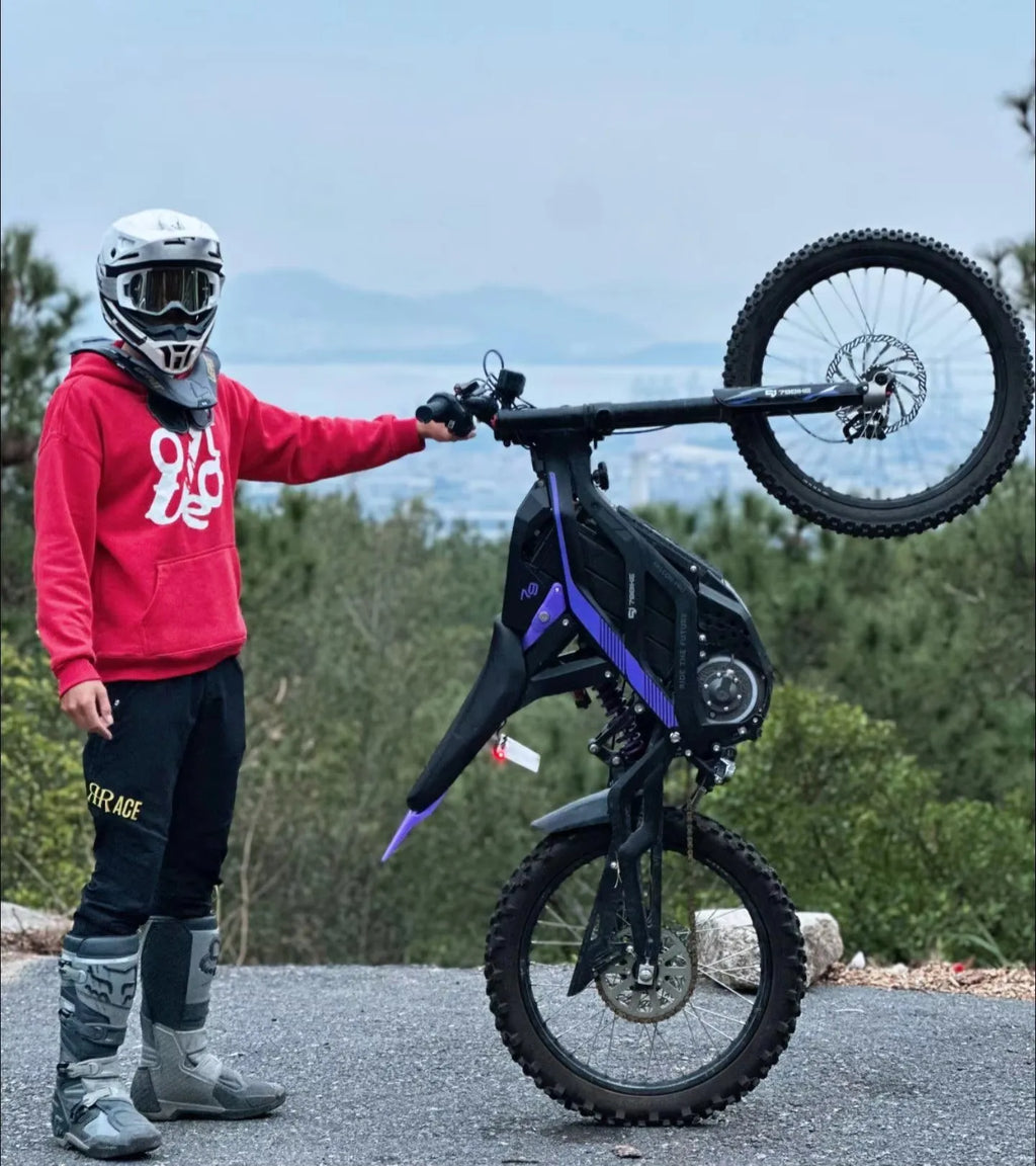 UTV&ATVPro for Adult Electric Dirt Bike 72V Motocross Mountain Hilly Road Racing Bike 85km/h Max Speed 120km Range Front/Rear