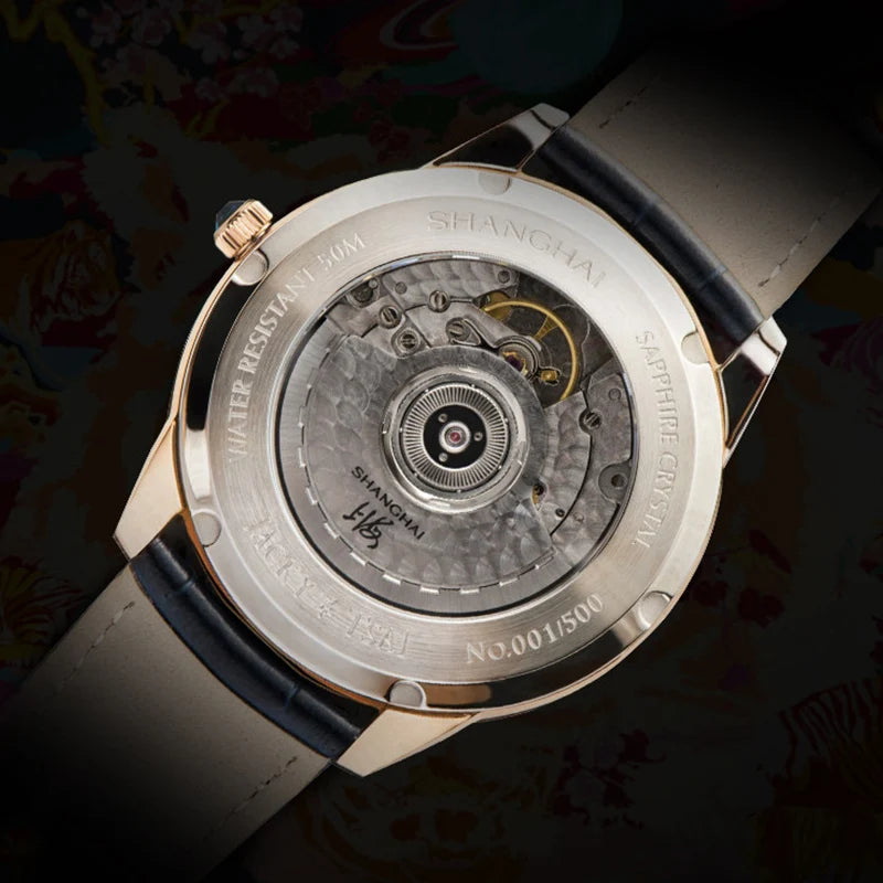 Shanghai Watch Men's Luminous Painted Mechanical Watch THE BUND Collection Automatic Watches Limited Edition Sapphire Watch 22LM