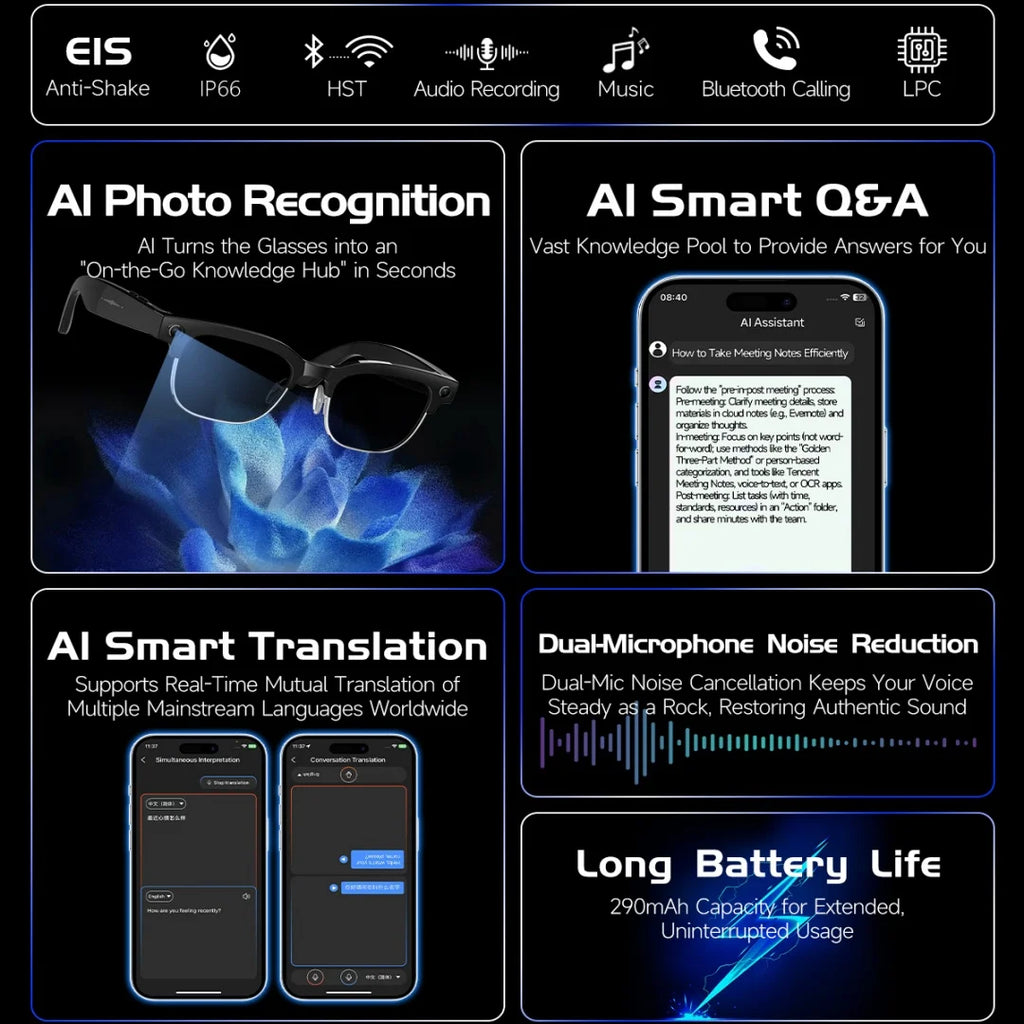 2026 New 8K HD AI Smart Glasses Men Chat GPT 800MP Camera Bluetooth Call AI Translation Voice Assistant Control Sunglasses Wome