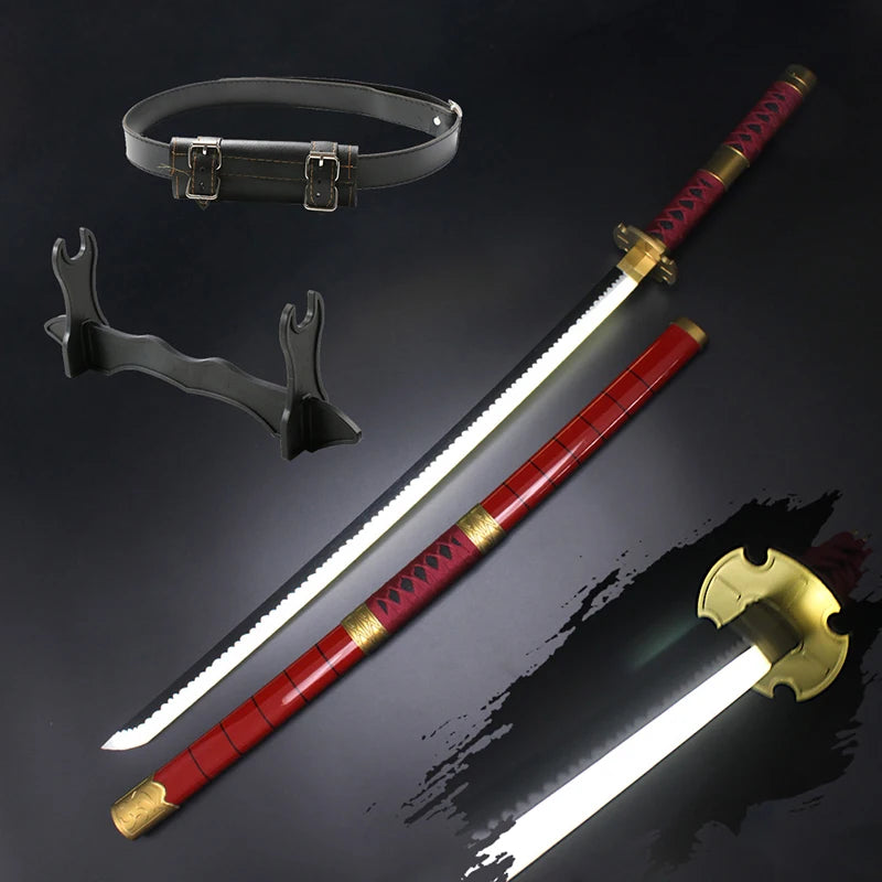 104cm / 41" Roronoa Zoro Katana LED Luminous Sword Role-Playing  Shusui Enma Kitetsu With Sword Holder And Belt