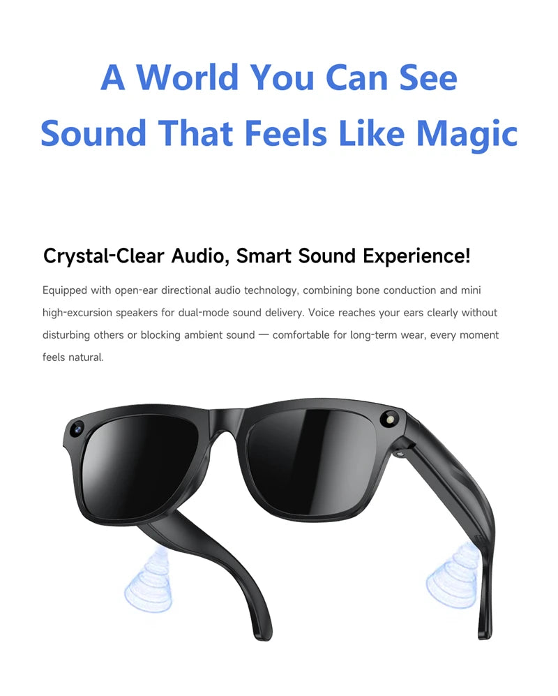 AI Smart 8K Glasses Chat Gpt Bluetooth Touch Sport Sunglasses 100mp Camera Bluetooth Calling Music Player For Men Women 2026 New