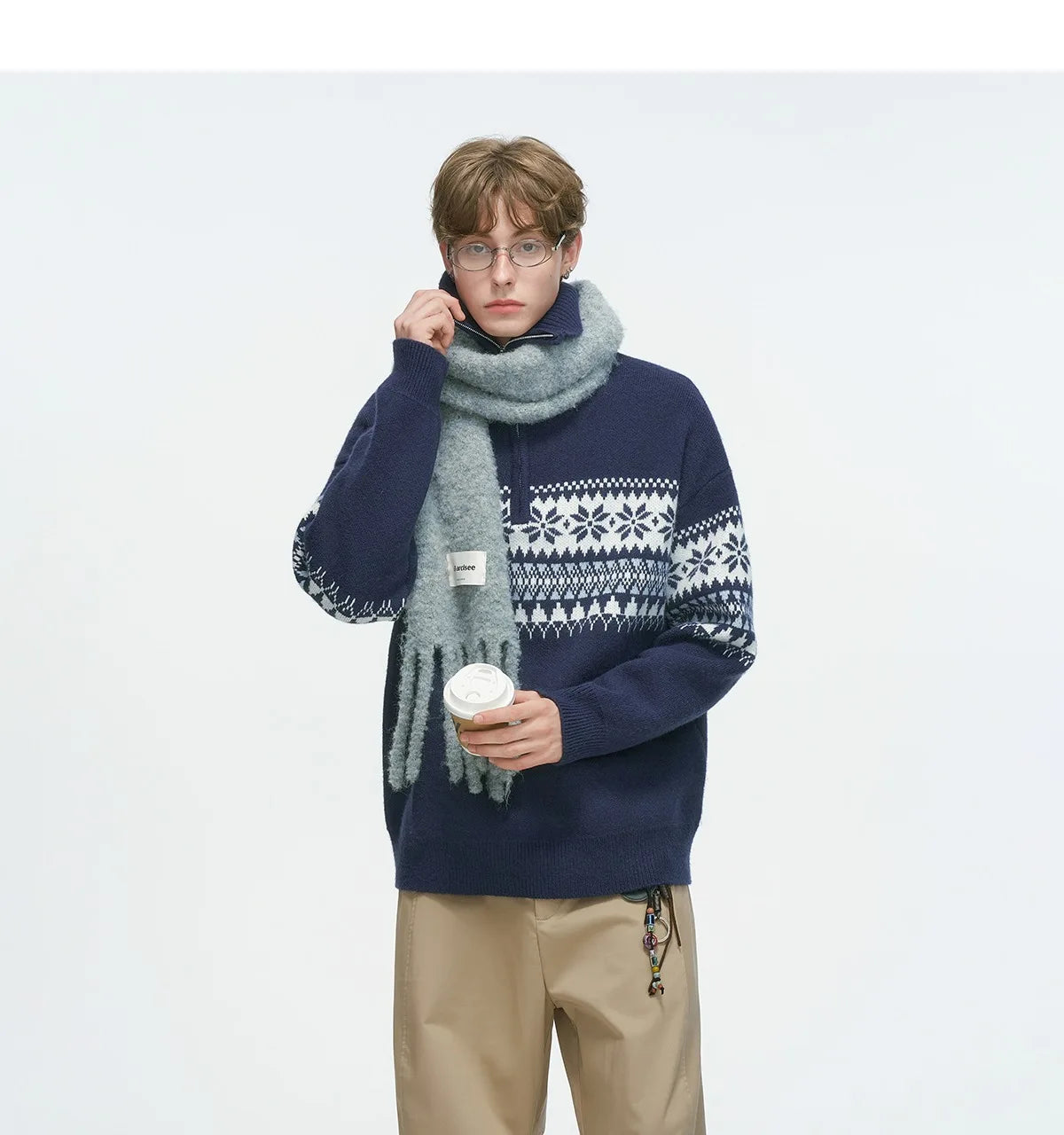 Fur Collar Pullovers Anime Mens Plaid Checkered Pattern Traditional Classic Autumn Winter Business Office School Preppy Style OL