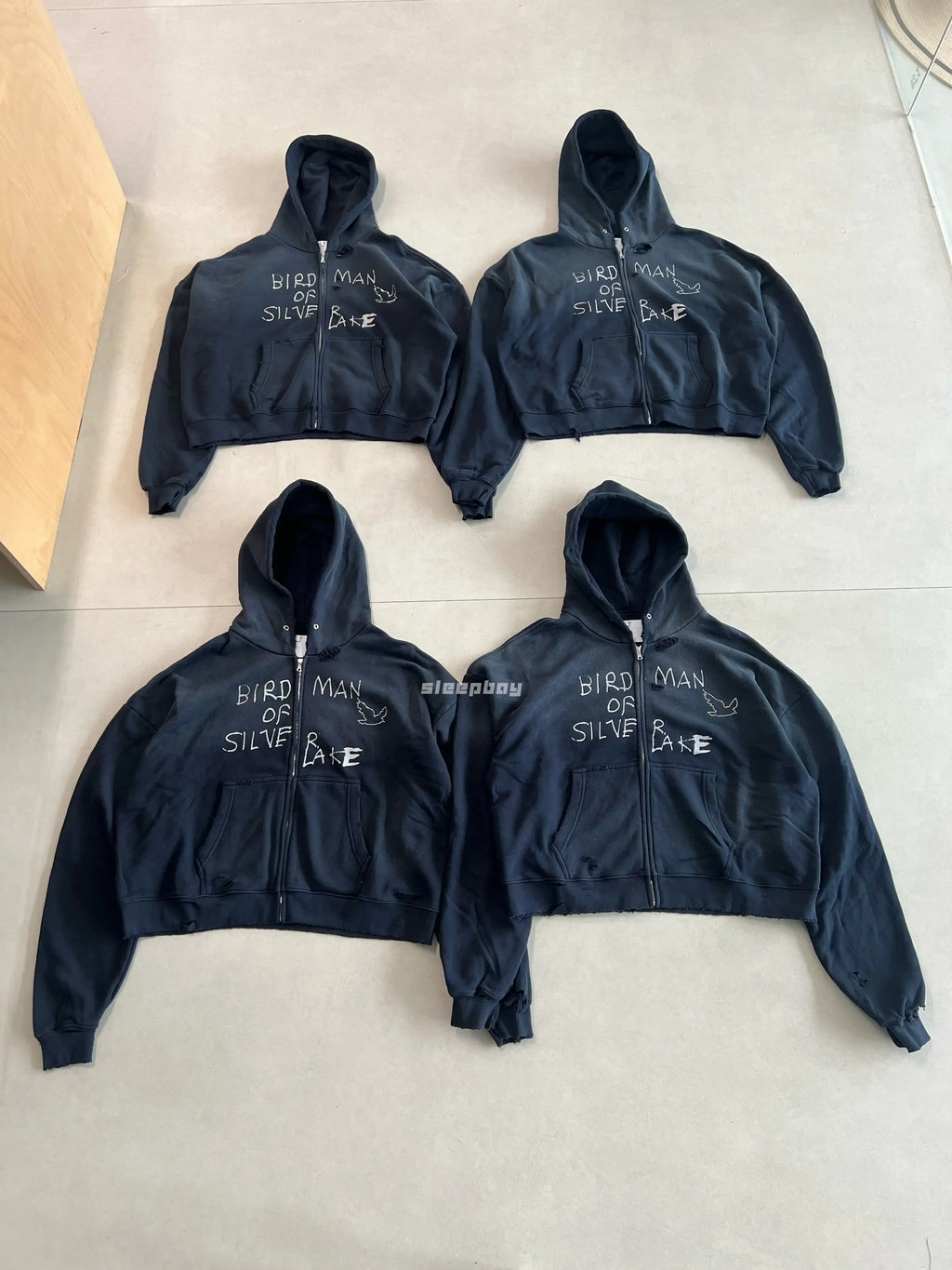 Paly Hollywood 25ss Birdman Medal Rhinestone Zipper Old Damaged Hoodie Jacket