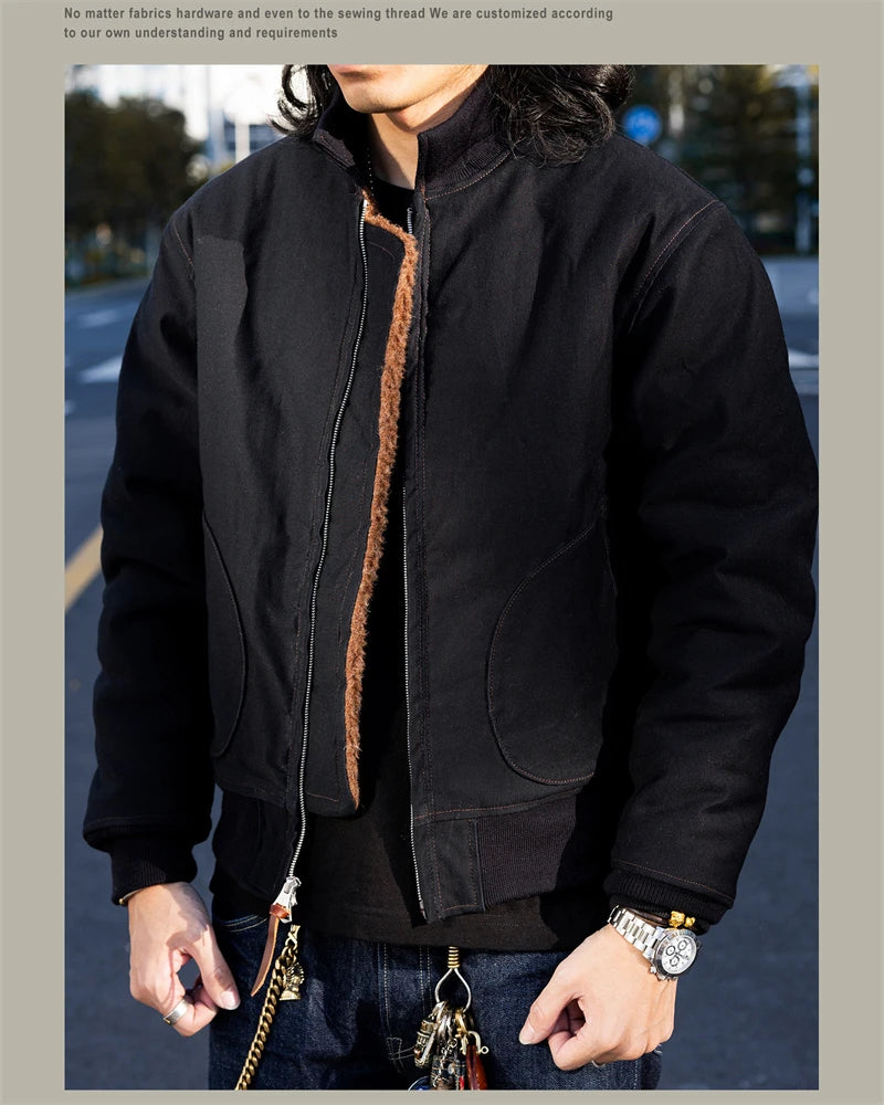 Red Tornado NAF-1168 Aviator Ground Crew Jacket Alpaca Lined WWII USN Flight Jacket Military Style Men's Outerwear N1 37J1