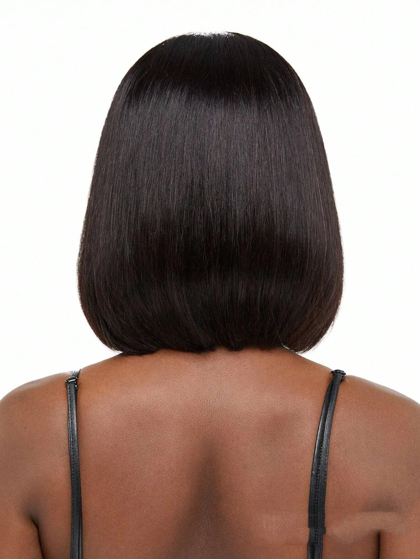 10-16 Inch Full Machine Made Wig With Bangs Remy Straight Hair Short Bob Wigs  Brazilian Human Hair No Lace Glueless Bob Wigs