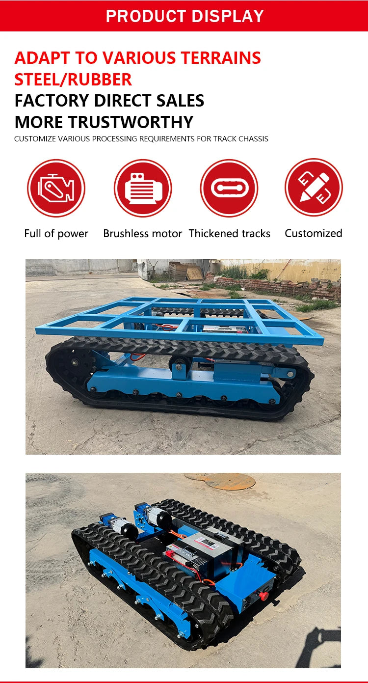 Small Track Chassis Customizable With Electric Rubber Tracks Lightweight And Flexible Offering OEM Solutions For Robots