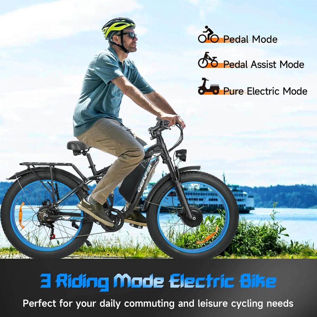 BAOLUJIE 2603 Electric Bike for Adults，52V 32AH Electric Bicycle，Peak 5000W Mountain E-bikes，21-speed Dual Motors Moped Ebike