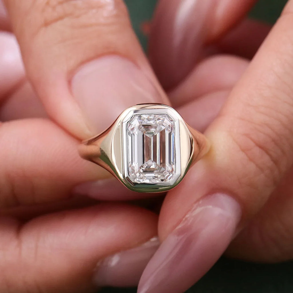 Provence platinum 14K 18K gold ring 3ct E VS2 Lab Diamond Emerald weeding rings for women men Customized Promise Engagement Ring
