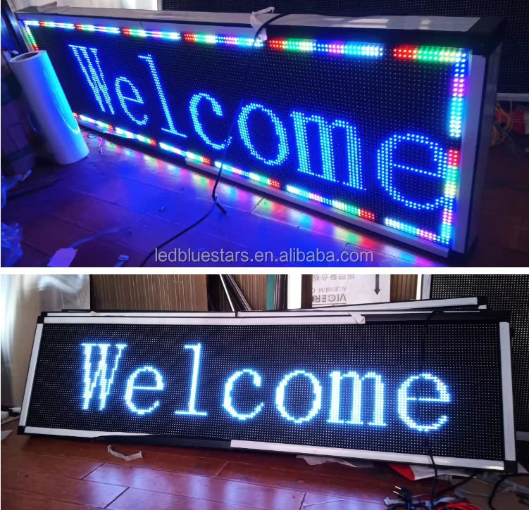US 110V P10/P5/P6 Light Emitting Diode Display Panel Signage Restaurant Store IP65 Shopping Center Programmable Mobile