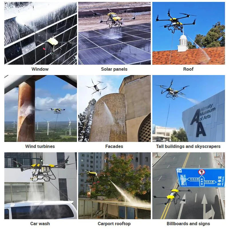 New Professional Industrial High Pressure Cleaning Drone for Home & Commercial Use on Glass Solar Panels Roofs