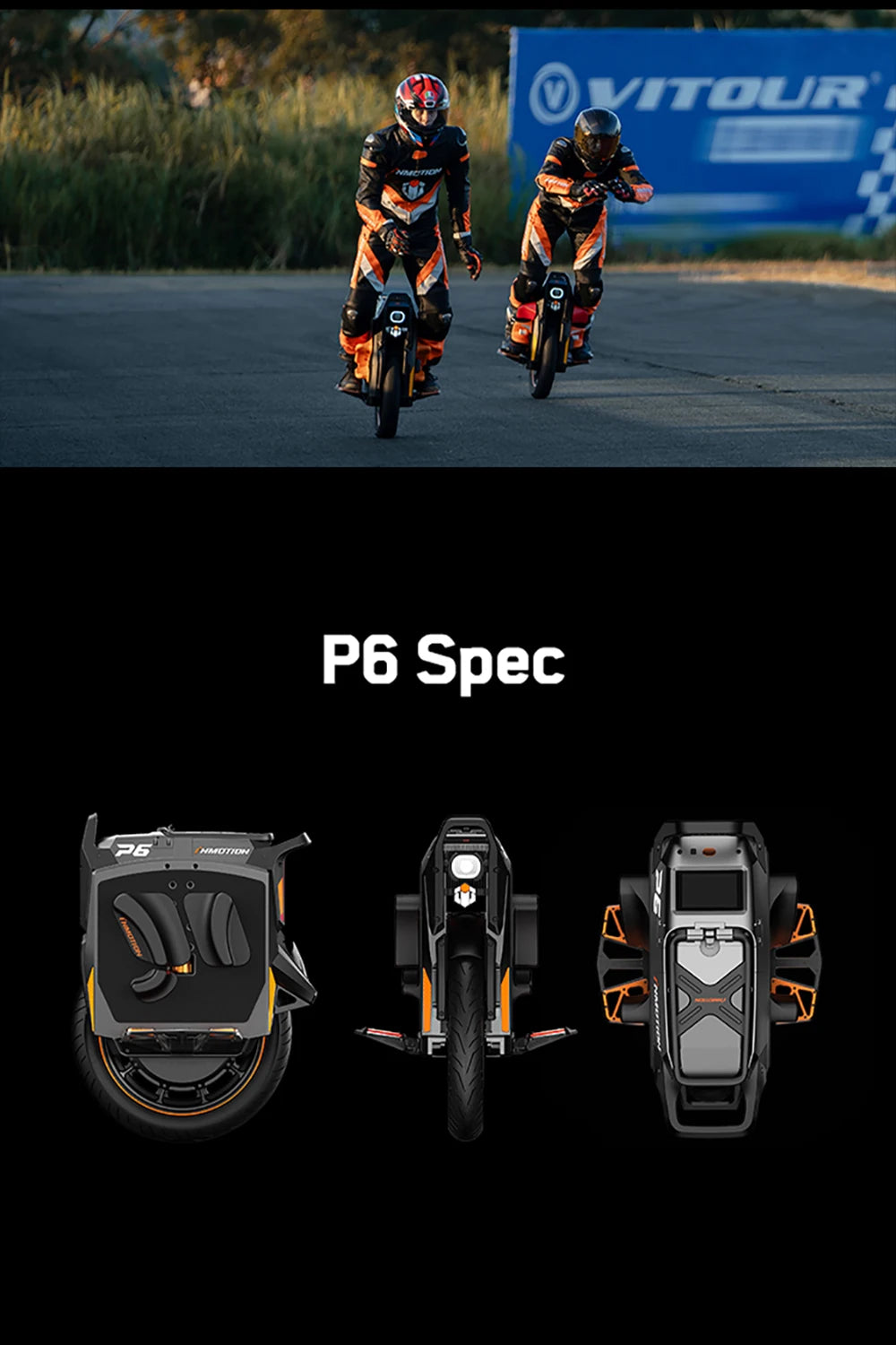 INMOTION P6 4200Wh 235.2V Battery 6000W Motor Electric Unicycle IPX6 Waterproof 150km/h Speed 150km Range 20inch 80/90-14 Tire