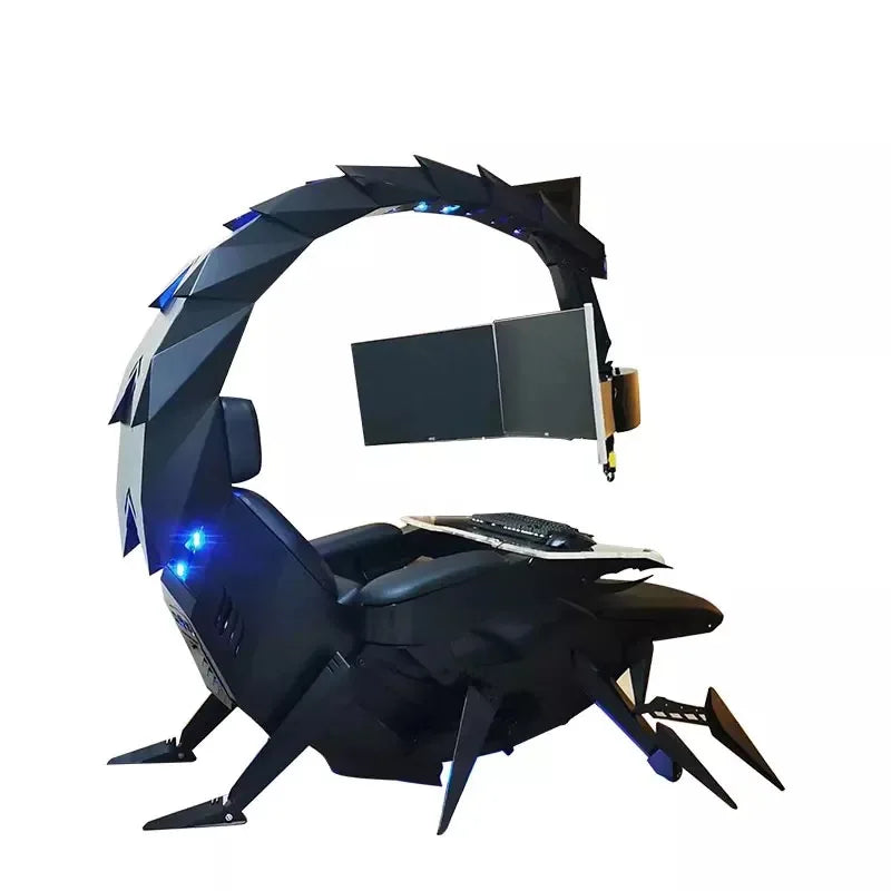 2026 Hot Selling Ergonomic Fully Recliner Office Chair Cockpit For 3 Or 5 Monitors Zero Gravity Workstation Chair Scorpion Chair
