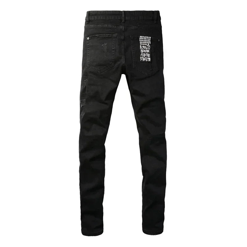 2025 KSUBI Men Personality Multi-style Low Rise Elastic Skinny Denim Pants American Style Ripped Trousers Jeans