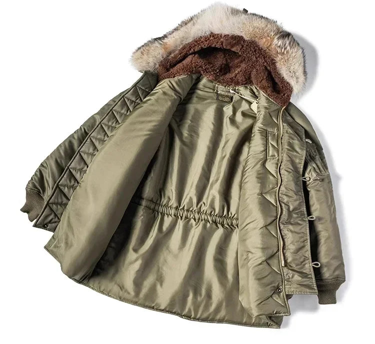 Rugged Bronso Type 2026 N-3 Snorkel Parka Real Fur Collar Heavy Duty Long Bomber Jacket N3B 2026ss design