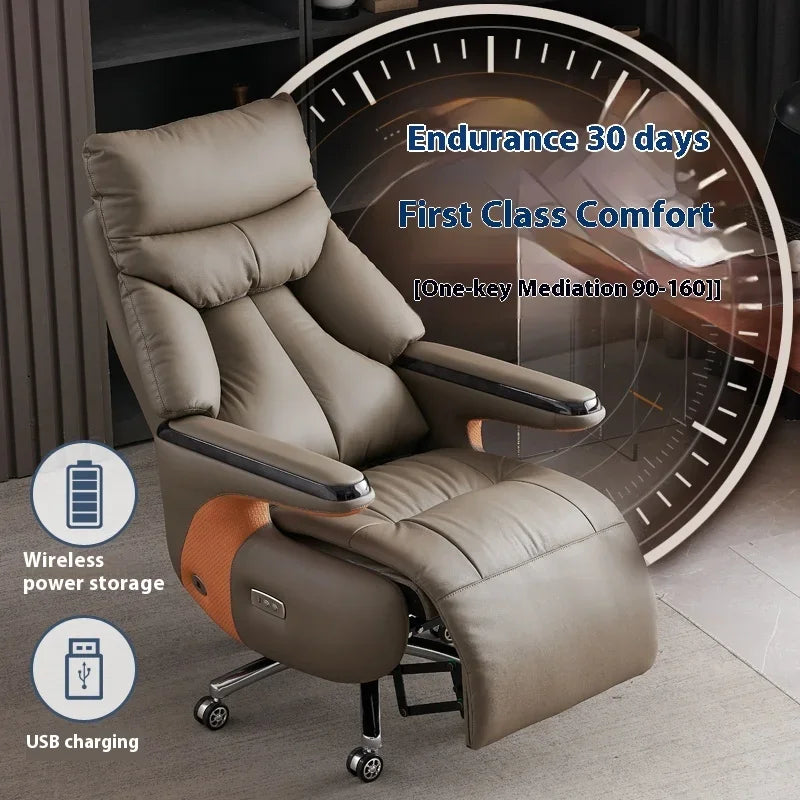 Heating Massage Office Chairs Ventilation Leather Relaxing Portable Desk Chair Recliner Nordic Comfy Silla Home Office