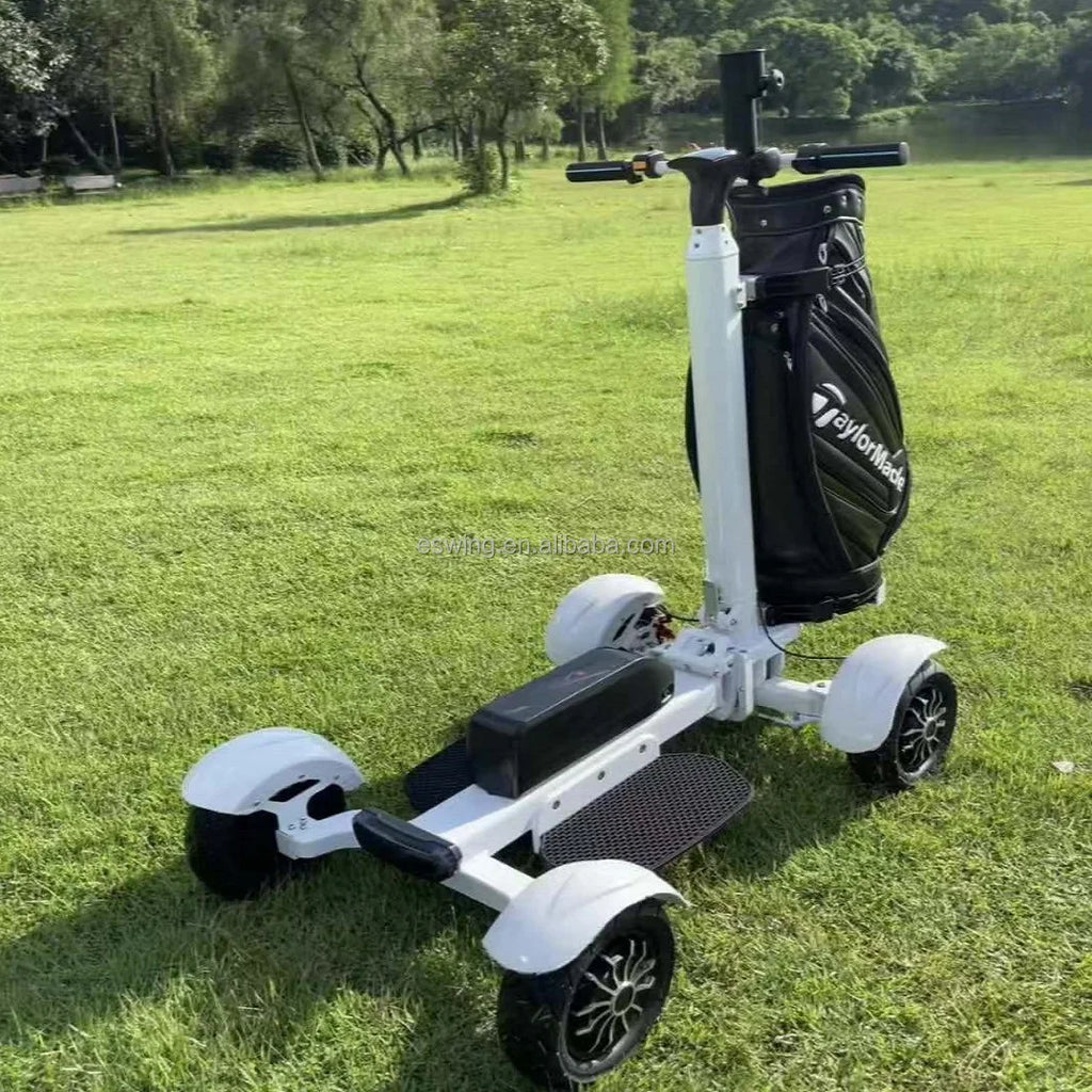 2025 Popular Professional Golf Caddy 2400w Single 4 Wheels Folding Electric Scooter Golf Cart