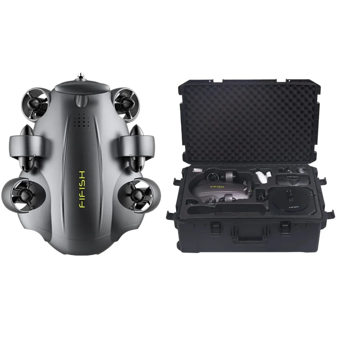 FIFISH V6E M200 Underwater Drone with Industrial Case  AI Vision Lock Portable ROV 6 Hours Underwater Robot with 4K Camera